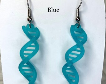 Double helix, 3d printed DNA earrings, made with math & code