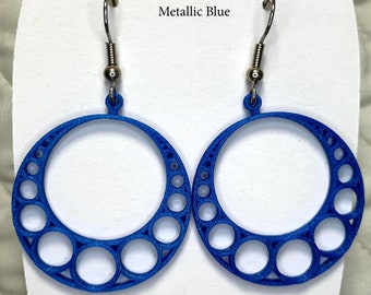 Apollonian Gasket 3-D printed earrings, Fractal Geometry, Nested Circles