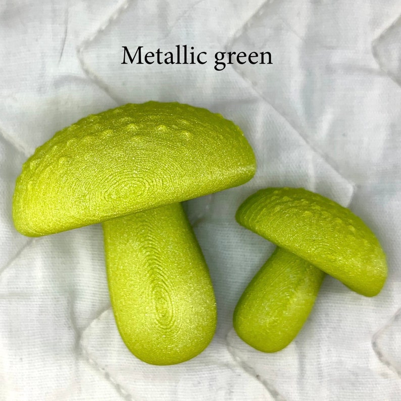 3d-printed Mushroom magnets in 2 sizes Metallic Green