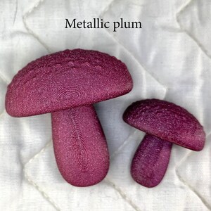 3d-printed Mushroom magnets in 2 sizes Metallic Plum