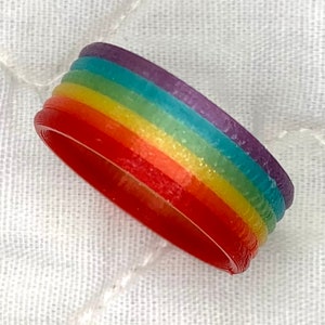 Rainbow Ring 3d-printed 6 color finger band