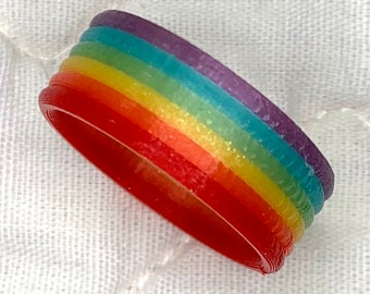 Rainbow Ring 3d-printed 6 color finger band