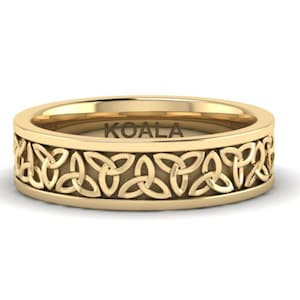 Celtic Knot  wedding band solid rose gold yellow gold white gold men's wedding ring
