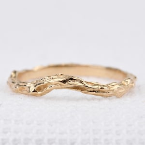 Tree Textured  Solid Gold Wedding Ring