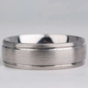 Eternity Men's wedding band solid White gold wedding band