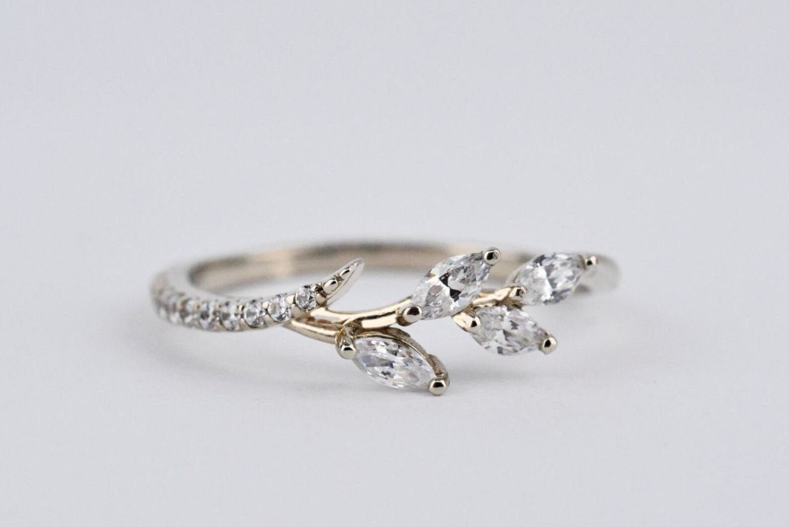 Gorgeous Natural Leaf Band AAA White Swarovski Crystal Solid - Etsy Canada