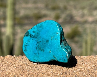 Polished Kingman Turquoise Nugget, Small Arizona Turquoise Mineral Specimen, Real Turquoise Stone, Geology Gifts, 19.1 grams (0.67 ounces)