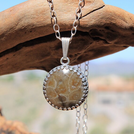 Fossil Coral Pendant Sterling 
