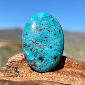 Kingman Turquoise Cabochon, 29.5 x 21.6 mm Oval Gemstone, Arizona Turquoise, Cabochon Stones for Jewelry Making, 31.6 carats