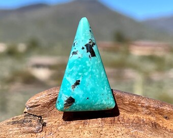 Morenci Turquoise Cabochon, 26.6 x 17.0 mm Arizona Turquoise Gemstone Cabochon, Triangular Cabochon Stones for Jewelry Making, 14.4 carats