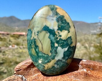 Hava Ridge Jasper Cabochon, 35.6 x 25.3 mm Oregon Gemstone, Owyhee Jasper, Oval Cabochon Stones for Jewelry Making, 39.3 carats