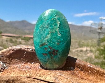 Arizona Chrysocolla Cabochon: Oval Copper Gemstone (27.2 x 17.1 mm, 22.5 Carats)