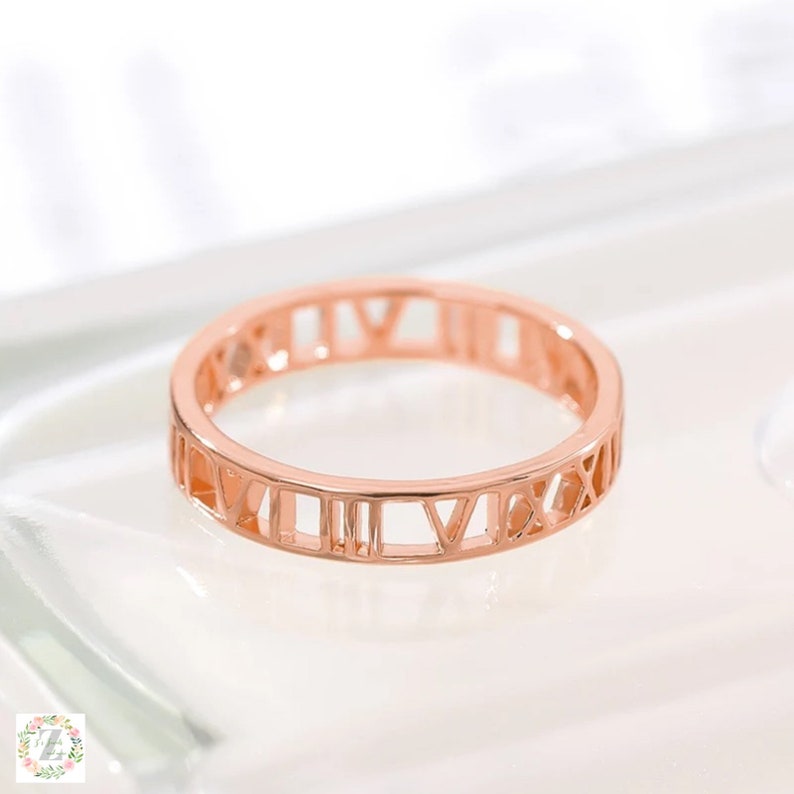 Stackable Roman Numerals Ring Size 7 and 8 Aubree