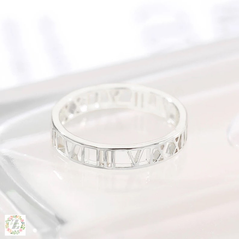 Stackable Roman Numerals Ring Size 7 and 8 Aubree