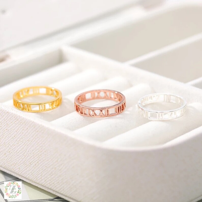 Stackable Roman Numerals Ring Size 7 and 8 Aubree