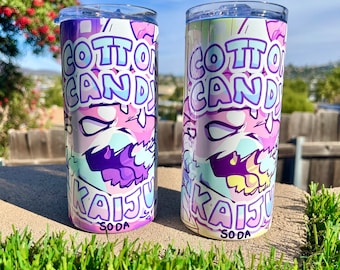 Cotton Candy Kaiju- Soda Can Style Tumbler