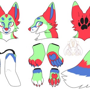 Custom Fursuit Partial Reference Sheet Commissions (NOT FURSUITS) - Etsy