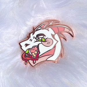 Peach Dragon Enamel Pin