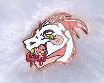 Peach Dragon Enamel Pin