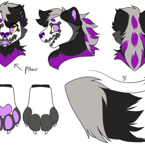 Custom Fursuit Partial Reference Sheet Commissions (NOT FURSUITS) - Etsy
