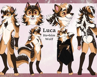 Complex furry reference sheet