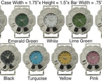 Ewatchbeading-Women's 34mm Flower Shape Watch Face for interchangeable Bracelet