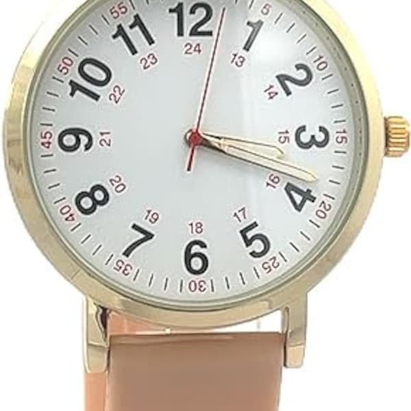Nurse Watch for Medical Assistant and Student with Easy Read Dial, Military Time with Second Hand, Silicone Band and Water Resistant Watch
