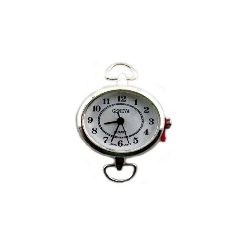 Silver Beading Watch Face with Loops Oval Etsy