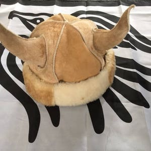 Viking Hat Norse Leather Fur Lined Viking Horn Hat Celtic