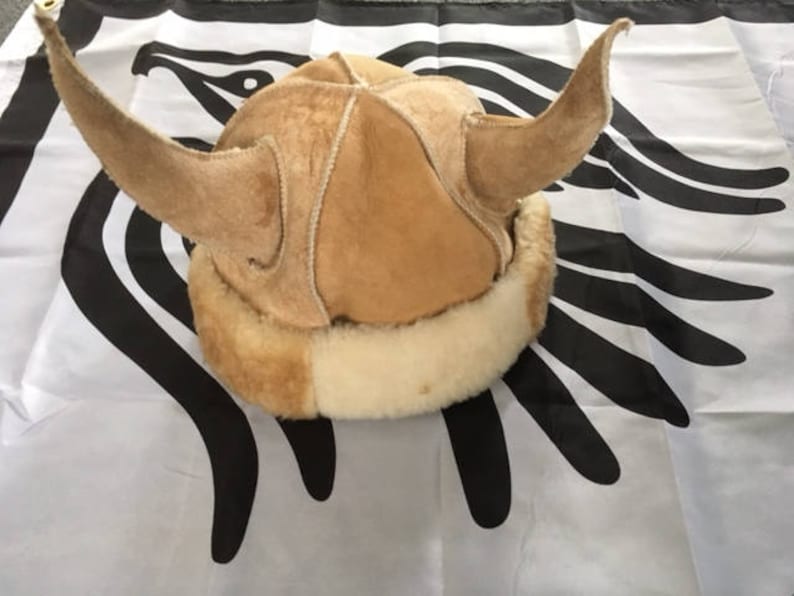 Viking Hat Norse Leather Fur Lined Viking Horn Hat Celtic Etsy