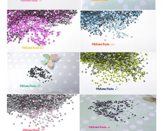Lot of 100 Faceted Round Fusible Strass (1 to 2mm)/SS6