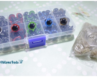 Lot of 100 pcs (50 pairs) of 12 mm Safety eyes/amigurumi eye/doll eye/soft toy eyes/soft toy eye/colored Ref:Y/005