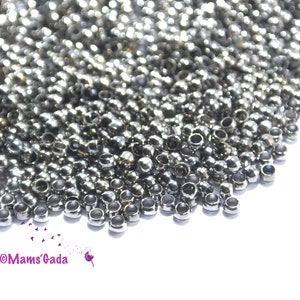 Set of 20 crimp beads Ø2.5mm color Gunmetal Gray Black REF:3/41 image 4