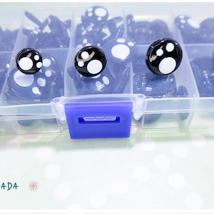 Box of 100 pcs (50 pairs) Round cartoon safety eyes/amigurumi eyes/doll eyes/stuffed toy eyes/black cuddly toy eyes REF:Y/006