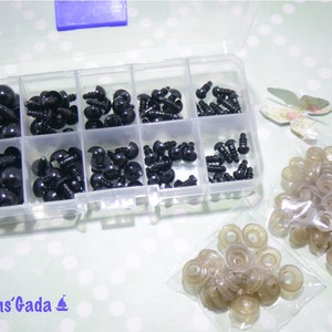 Lot of 100 pcs (50 pairs) from 6 to 12mm Safety eyes/amigurumi eye/doll eye/plush eyes/soft toy eye/black ref:Y/00