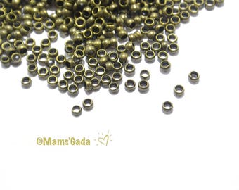 Lot de 100 Perles à écraser Ø2,5mm couleur Bronze REF:B/64