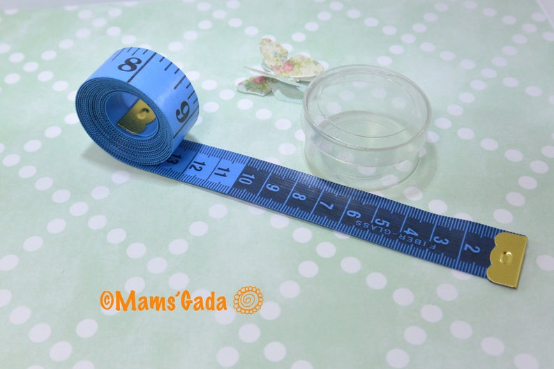 1 Metre to Couture Ribbon/ Seamstress's metre with his box bleu ref:5/103A