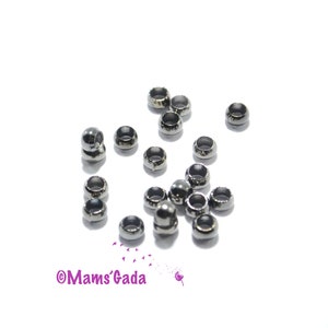 Set of 20 crimp beads Ø2.5mm color Gunmetal Gray Black REF:3/41 image 3