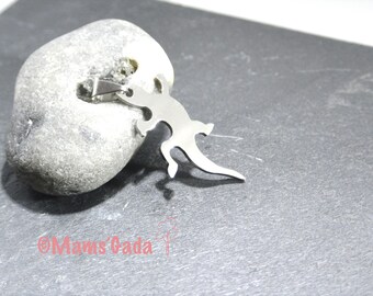 Lizard Pendant Stainless Steel 46x20mm Silver Color REF:2/222