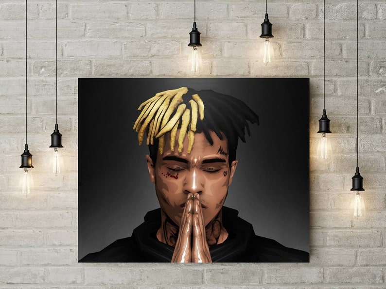 XXXTentacion Black Canvas Wall Art / Rap Art / Rapper Etsy