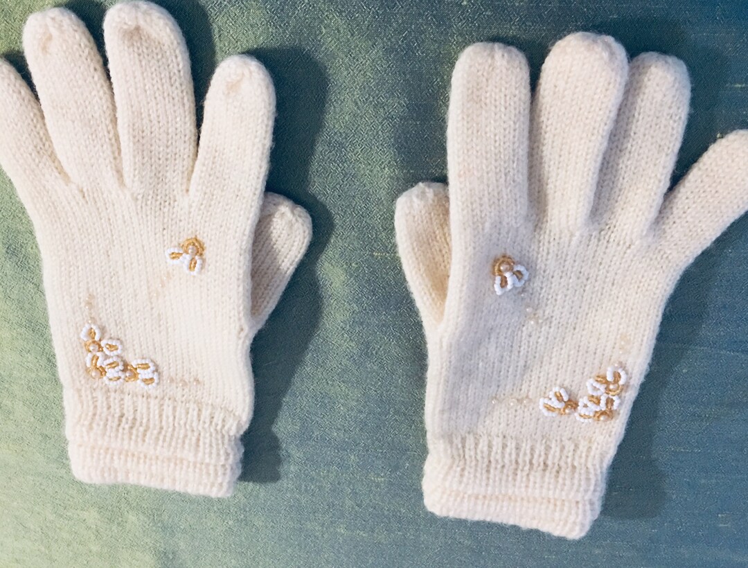 Beautifully Beaded Little Girl Gloves Etsy