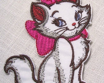 Applique thermocollante PATCH STRASS CRISTAL ** 5 x 7 cm ** CHAT STYLISÉ