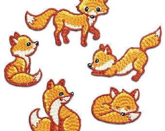 Iron-on embroidered patch, LITTLE FOX ** Models to choose from ** Iron-on applique