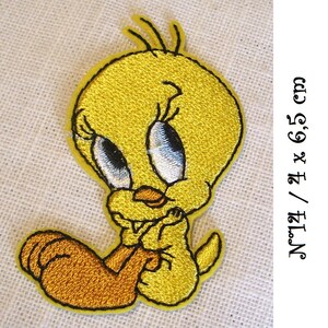 Écusson Patch thermocollant Collection CANARI TITI JAUNE Cartoon Modèle au choix Applique à repasser N*14