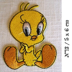 Écusson Patch thermocollant Collection CANARI TITI JAUNE Cartoon Modèle au choix Applique à repasser N*13