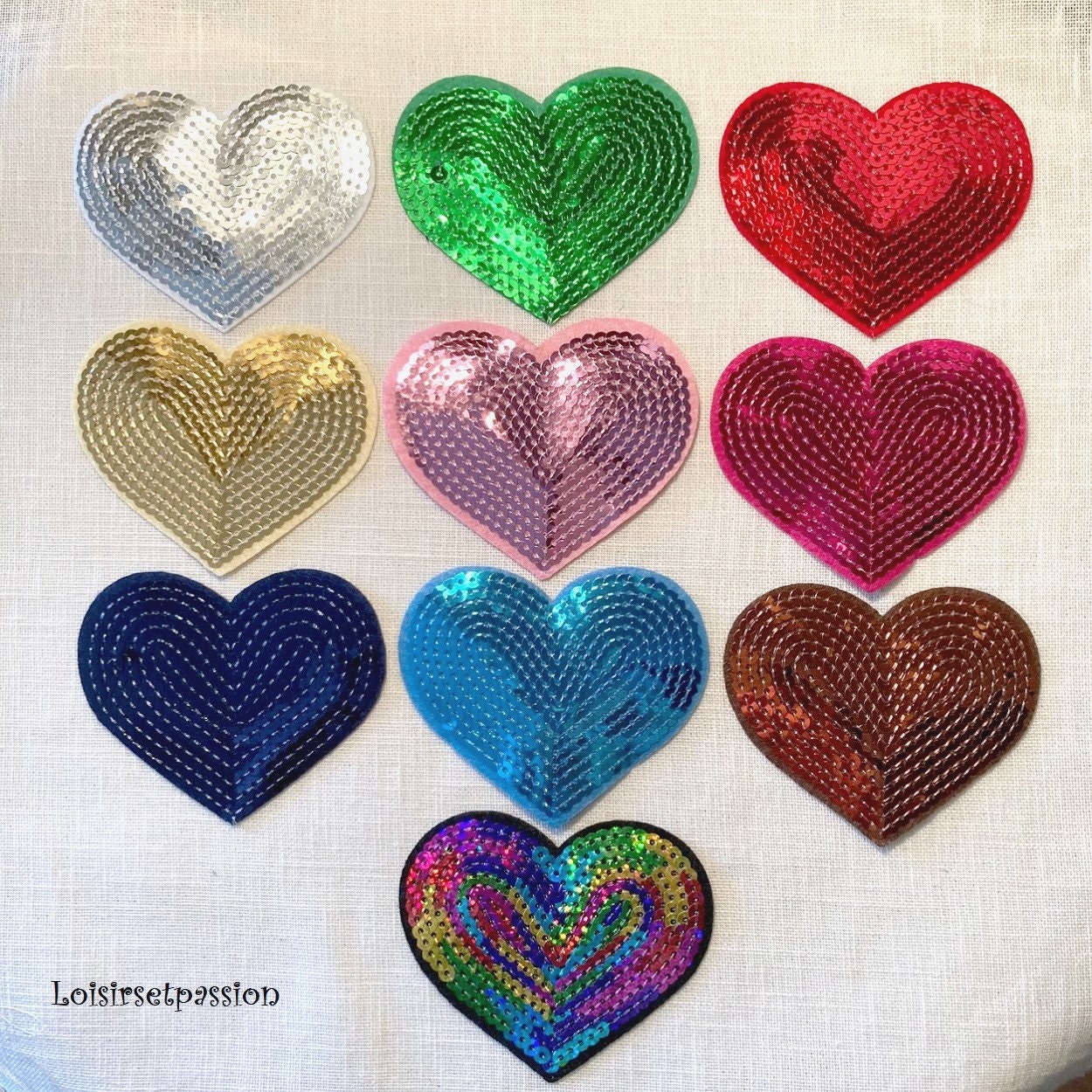 10 pcs Heart Sequins Patches Sewing DIY Crafts, Red Heart Patch for  Clothing DIY Appliques Patches Decorating Wedding Dresses Gifts Bags Heart  Sequin