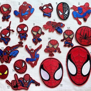 Écusson patch brodé thermocollant - SUPER HÉROS, SPIDERMAN, Homme araignée - Applique à repasser - Modèle au choix