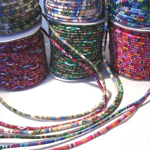 CORDONCINO PER SPAGHETTI ROTONDO Cotone Inca Motivi Etnici Liberty ** 4 o 6 mm ** Gioiello per cucire trecce di capelli - venduto al metro