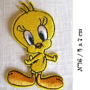 Écusson Patch thermocollant Collection CANARI TITI JAUNE Cartoon Modèle au choix Applique à repasser N*16