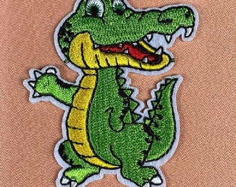 Écusson Patch thermocollant - CROCODILE ENFANTIN ** 5 x 6,5 cm ** Applique à repasser